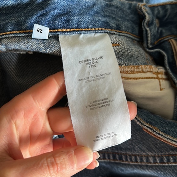 CLOSED Wild-X High Rise Jeans Girbaud Wide Leg Carpenters Cropped Denim Pants - Picture 9 of 9